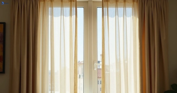Dull dusty drapes in monash-park-nsw before professional cleaning